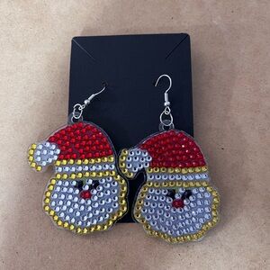 Festive Santa Earrings with Red and Gold Accents